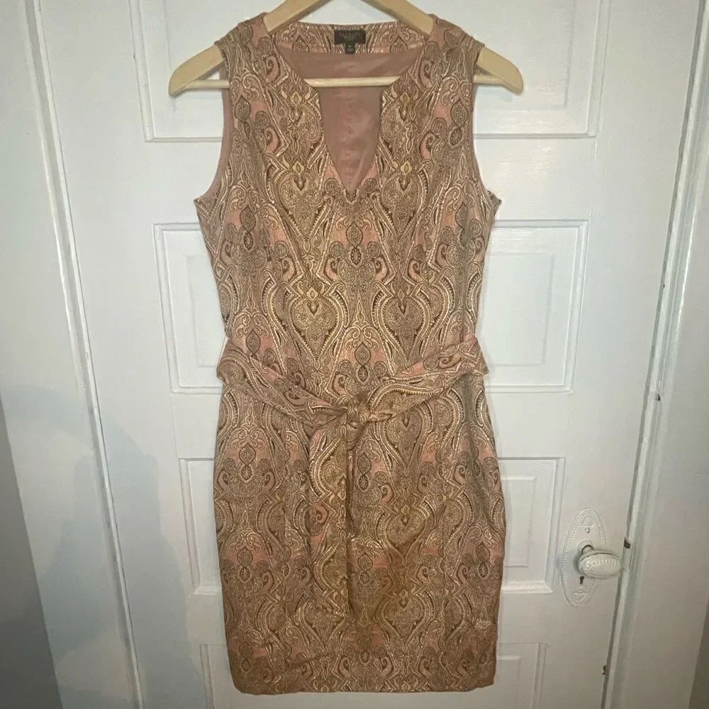 Talbots Metallic Sleeveless Dress w/ Belt